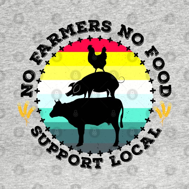 No Farmers No Food Support Local Graphic Design by PlusAdore